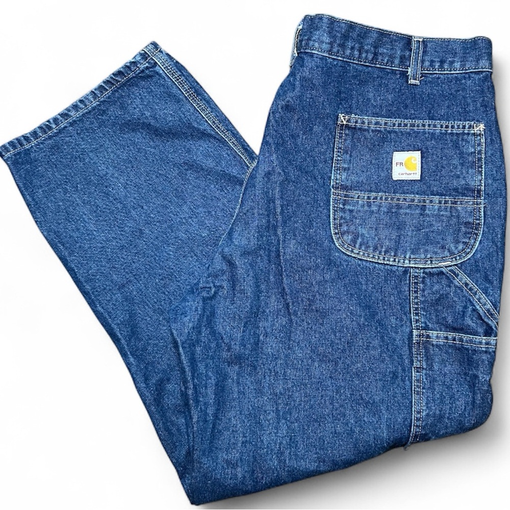 CARHARTT Flame Resistant Loose Fit Utility Jean 40x30 FRB13-DENIM
